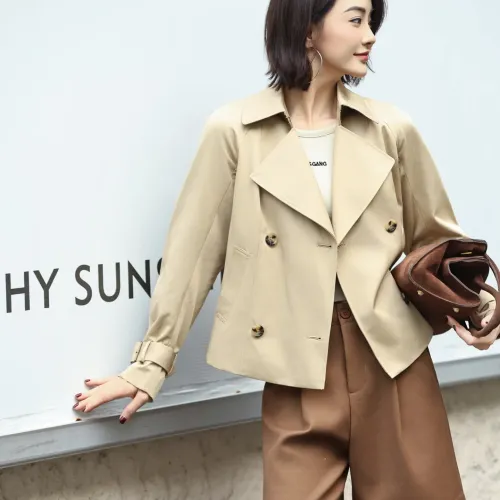 Cheap Burberry Trench Coat Long Sleeved For Women #1410241 Replica Wholesale [$132.00 USD] [ITEM#1410241] on Replica Burberry Trench Coat