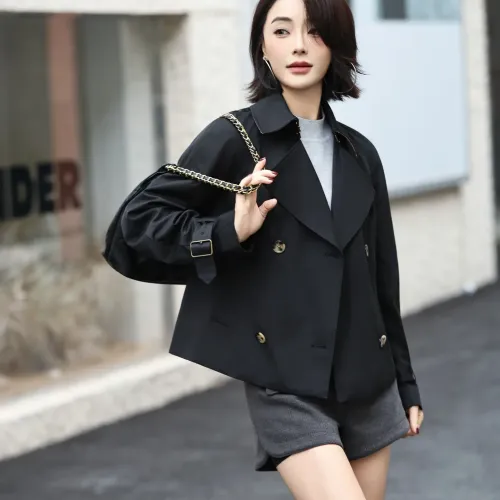 Cheap Burberry Trench Coat Long Sleeved For Women #1410242 Replica Wholesale [$132.00 USD] [ITEM#1410242] on Replica Burberry Trench Coat