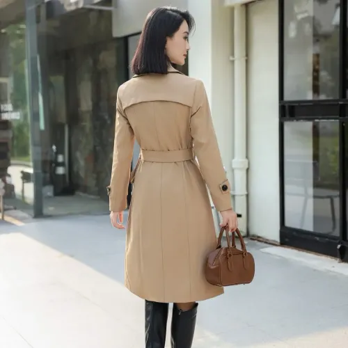 Cheap Burberry Trench Coat Long Sleeved For Women #1410295 Replica Wholesale [$160.00 USD] [ITEM#1410295] on Replica Burberry Trench Coat