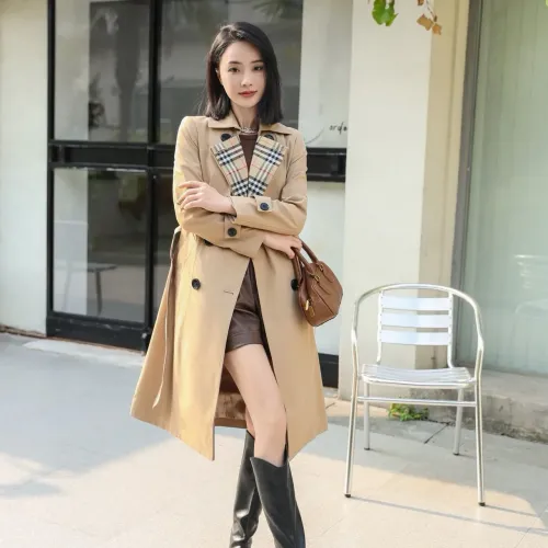Cheap Burberry Trench Coat Long Sleeved For Women #1410295 Replica Wholesale [$160.00 USD] [ITEM#1410295] on Replica Burberry Trench Coat