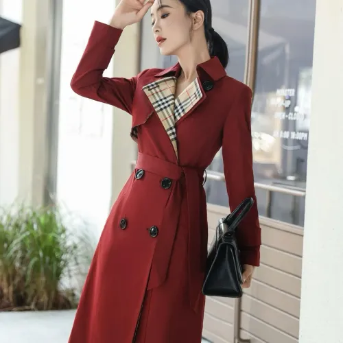 Cheap Burberry Trench Coat Long Sleeved For Women #1410296 Replica Wholesale [$160.00 USD] [ITEM#1410296] on Replica Burberry Trench Coat