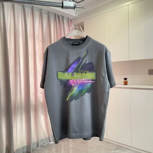 Cheap Balmain T-Shirts Short Sleeved For Unisex #1411945 Replica Wholesale [$45.00 USD] [ITEM#1411945] on Replica Balmain T-Shirts