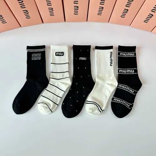 Cheap MIU MIU Socks #1414889 Replica Wholesale [$29.00 USD] [ITEM#1414889] on Replica MIU MIU Socks