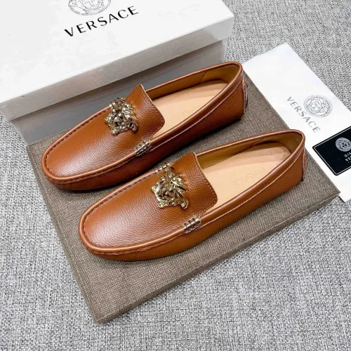 Cheap Versace Leather Shoes For Men #1416054 Replica Wholesale [$85.00 USD] [ITEM#1416054] on Replica Versace Leather Shoes
