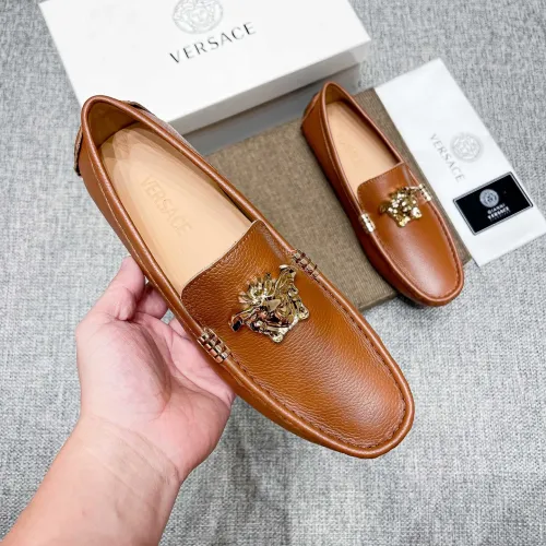 Cheap Versace Leather Shoes For Men #1416054 Replica Wholesale [$85.00 USD] [ITEM#1416054] on Replica Versace Leather Shoes