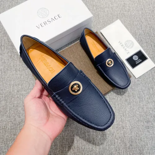 Cheap Versace Leather Shoes For Men #1416055 Replica Wholesale [$85.00 USD] [ITEM#1416055] on Replica Versace Leather Shoes