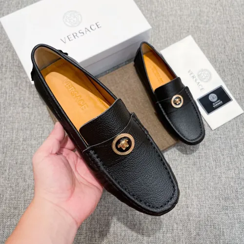 Cheap Versace Leather Shoes For Men #1416056 Replica Wholesale [$85.00 USD] [ITEM#1416056] on Replica Versace Leather Shoes