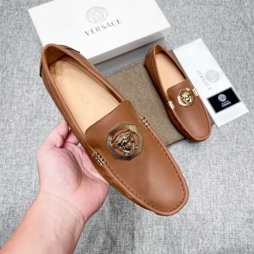 Cheap Versace Leather Shoes For Men #1416057 Replica Wholesale [$85.00 USD] [ITEM#1416057] on Replica Versace Leather Shoes