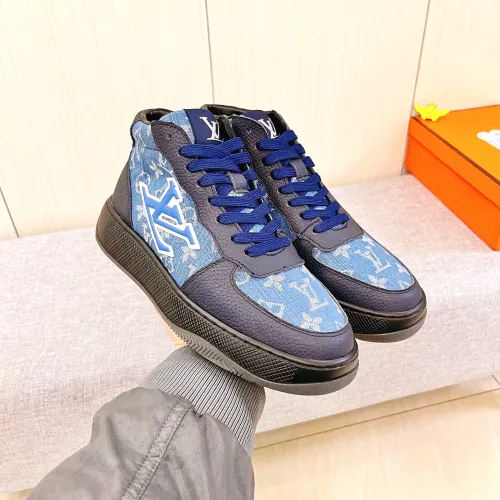 Cheap Louis Vuitton High Tops Shoes For Men #1416282 Replica Wholesale [$88.00 USD] [ITEM#1416282] on Replica Louis Vuitton High Tops Shoes