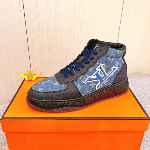 Cheap Louis Vuitton High Tops Shoes For Men #1416282 Replica Wholesale [$88.00 USD] [ITEM#1416282] on Replica Louis Vuitton High Tops Shoes