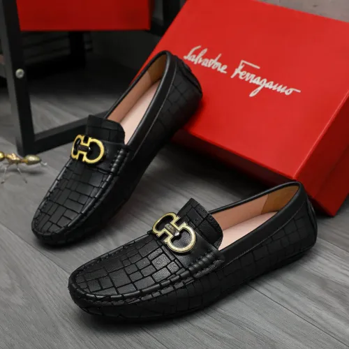 Cheap Salvatore Ferragamo Leather Shoes For Men #1416442 Replica Wholesale [$76.00 USD] [ITEM#1416442] on Replica Salvatore Ferragamo Leather Shoes