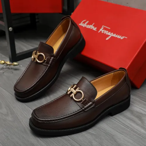 Cheap Salvatore Ferragamo Leather Shoes For Men #1416447 Replica Wholesale [$98.00 USD] [ITEM#1416447] on Replica Salvatore Ferragamo Leather Shoes