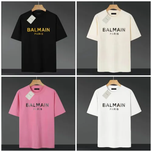Cheap Balmain T-Shirts Short Sleeved For Unisex #1416458 Replica Wholesale [$39.00 USD] [ITEM#1416458] on Replica Balmain T-Shirts
