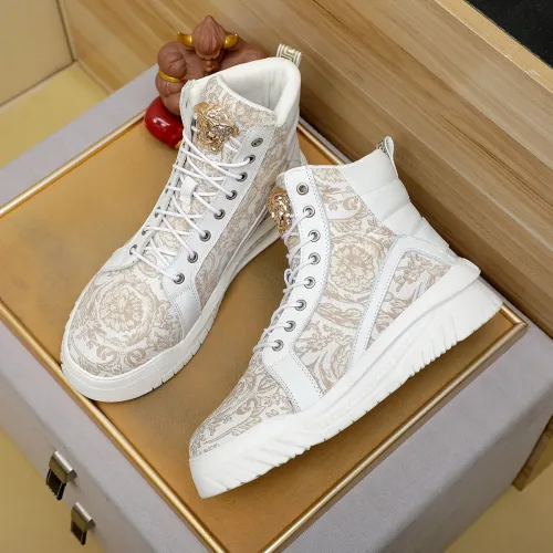 Cheap Versace High Tops Shoes For Men #1416494 Replica Wholesale [$85.00 USD] [ITEM#1416494] on Replica Versace High Tops Shoes