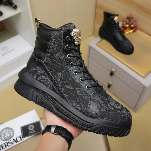 Cheap Versace High Tops Shoes For Men #1416495 Replica Wholesale [$85.00 USD] [ITEM#1416495] on Replica Versace High Tops Shoes