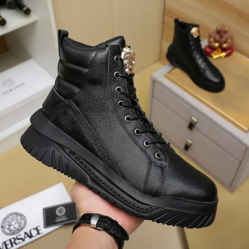 Cheap Versace High Tops Shoes For Men #1416496 Replica Wholesale [$85.00 USD] [ITEM#1416496] on Replica Versace High Tops Shoes