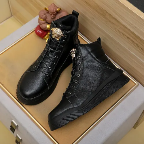 Cheap Versace High Tops Shoes For Men #1416496 Replica Wholesale [$85.00 USD] [ITEM#1416496] on Replica Versace High Tops Shoes