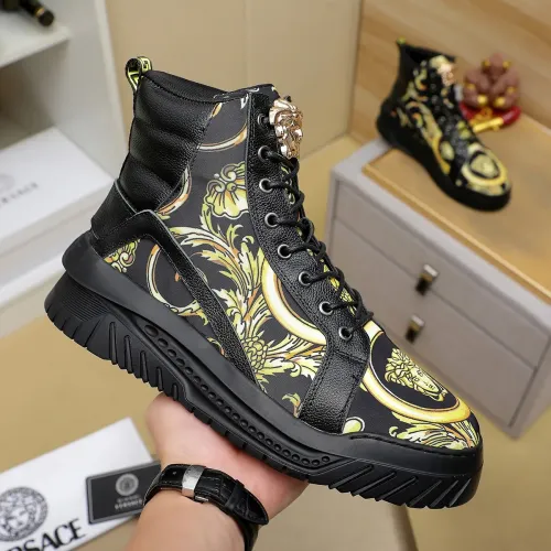 Cheap Versace High Tops Shoes For Men #1416498 Replica Wholesale [$85.00 USD] [ITEM#1416498] on Replica Versace High Tops Shoes