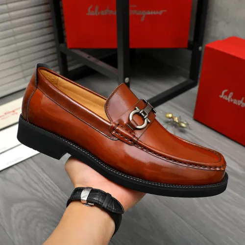 Cheap Salvatore Ferragamo Leather Shoes For Men #1416541 Replica Wholesale [$96.00 USD] [ITEM#1416541] on Replica Salvatore Ferragamo Leather Shoes