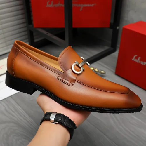 Cheap Salvatore Ferragamo Leather Shoes For Men #1416542 Replica Wholesale [$88.00 USD] [ITEM#1416542] on Replica Salvatore Ferragamo Leather Shoes