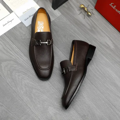 Cheap Salvatore Ferragamo Leather Shoes For Men #1416552 Replica Wholesale [$88.00 USD] [ITEM#1416552] on Replica Salvatore Ferragamo Leather Shoes