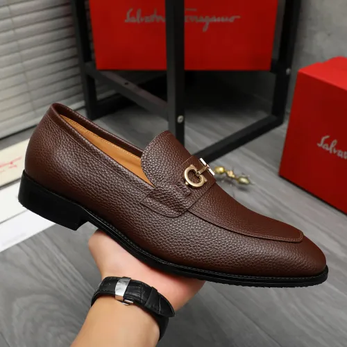 Cheap Salvatore Ferragamo Leather Shoes For Men #1416556 Replica Wholesale [$88.00 USD] [ITEM#1416556] on Replica Salvatore Ferragamo Leather Shoes
