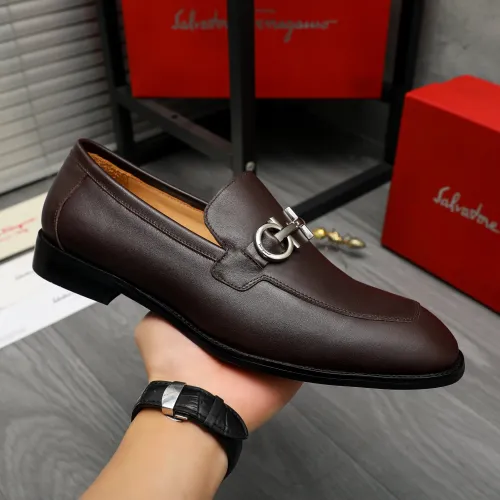 Cheap Salvatore Ferragamo Leather Shoes For Men #1416560 Replica Wholesale [$88.00 USD] [ITEM#1416560] on Replica Salvatore Ferragamo Leather Shoes