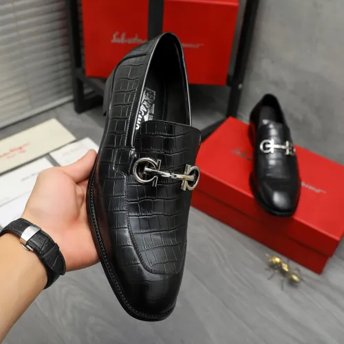 Cheap Salvatore Ferragamo Leather Shoes For Men #1416565 Replica Wholesale [$88.00 USD] [ITEM#1416565] on Replica Salvatore Ferragamo Leather Shoes