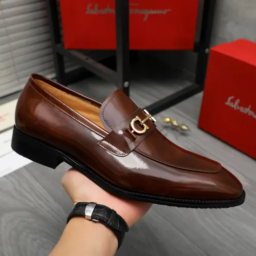 Cheap Salvatore Ferragamo Leather Shoes For Men #1416566 Replica Wholesale [$88.00 USD] [ITEM#1416566] on Replica Salvatore Ferragamo Leather Shoes