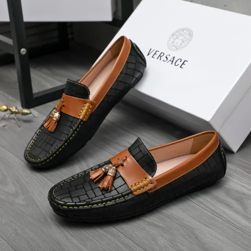 Cheap Versace Leather Shoes For Men #1416940 Replica Wholesale [$76.00 USD] [ITEM#1416940] on Replica Versace Leather Shoes