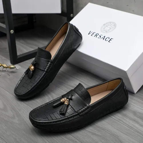 Cheap Versace Leather Shoes For Men #1416942 Replica Wholesale [$76.00 USD] [ITEM#1416942] on Replica Versace Leather Shoes