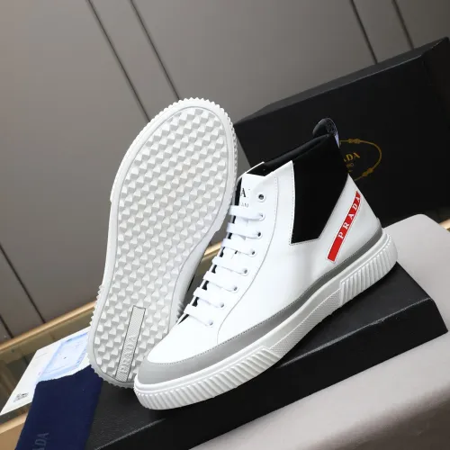 Cheap Prada High Top Shoes For Men #1417142 Replica Wholesale [$85.00 USD] [ITEM#1417142] on Replica Prada High Top Shoes