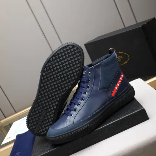 Cheap Prada High Top Shoes For Men #1417144 Replica Wholesale [$85.00 USD] [ITEM#1417144] on Replica Prada High Top Shoes