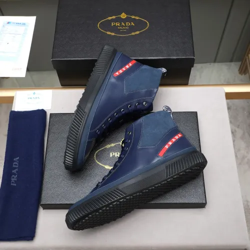 Cheap Prada High Top Shoes For Men #1417144 Replica Wholesale [$85.00 USD] [ITEM#1417144] on Replica Prada High Top Shoes