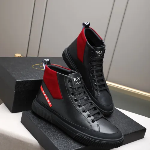 Cheap Prada High Top Shoes For Men #1417145 Replica Wholesale [$85.00 USD] [ITEM#1417145] on Replica Prada High Top Shoes
