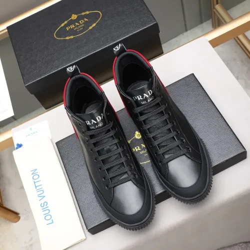 Cheap Prada High Top Shoes For Men #1417145 Replica Wholesale [$85.00 USD] [ITEM#1417145] on Replica Prada High Top Shoes