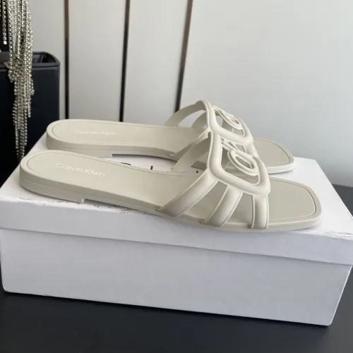 Cheap Calvin Klein CK Slippers For Women #1417477 Replica Wholesale [$64.00 USD] [ITEM#1417477] on Replica Calvin Klein CK Slippers