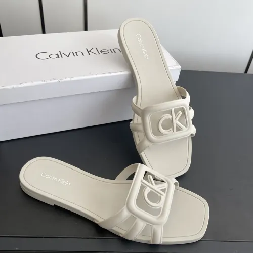 Cheap Calvin Klein CK Slippers For Women #1417477 Replica Wholesale [$64.00 USD] [ITEM#1417477] on Replica Calvin Klein CK Slippers