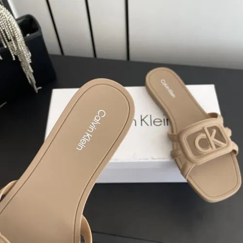Cheap Calvin Klein CK Slippers For Women #1417479 Replica Wholesale [$64.00 USD] [ITEM#1417479] on Replica Calvin Klein CK Slippers