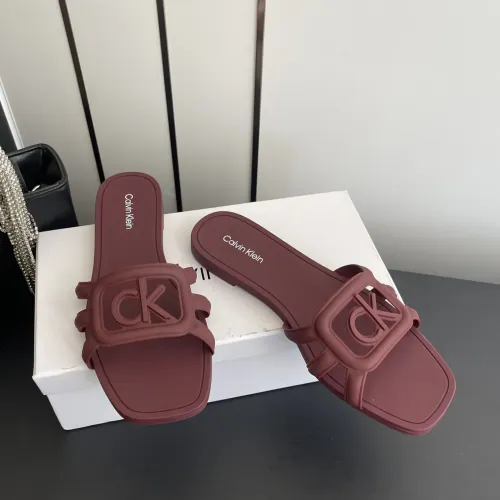 Cheap Calvin Klein CK Slippers For Women #1417480 Replica Wholesale [$64.00 USD] [ITEM#1417480] on Replica Calvin Klein CK Slippers
