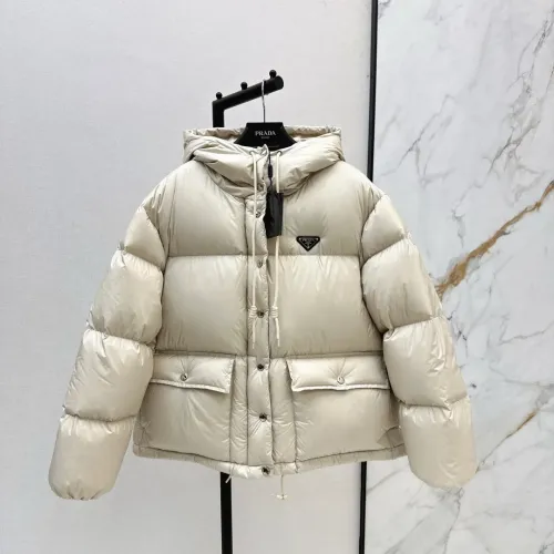 Cheap Prada Down Feather Coat Long Sleeved For Women #1417740 Replica Wholesale [$118.00 USD] [ITEM#1417740] on Replica Prada Down Feather Coat