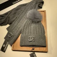 Cheap Chanel Hat and Scarf Set #1407458 Replica Wholesale [$64.00 USD] [ITEM#1407458] on Replica Chanel Hat and Scarf and Glove Set