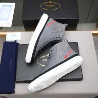 Cheap Prada High Top Shoes For Men #1408402 Replica Wholesale [$82.00 USD] [ITEM#1408402] on Replica Prada High Top Shoes