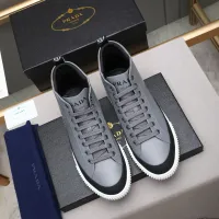 Cheap Prada High Top Shoes For Men #1408402 Replica Wholesale [$82.00 USD] [ITEM#1408402] on Replica Prada High Top Shoes