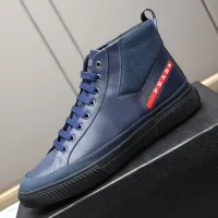 Cheap Prada High Top Shoes For Men #1408403 Replica Wholesale [$82.00 USD] [ITEM#1408403] on Replica Prada High Top Shoes