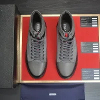 Cheap Prada High Top Shoes For Men #1408513 Replica Wholesale [$92.00 USD] [ITEM#1408513] on Replica Prada High Top Shoes
