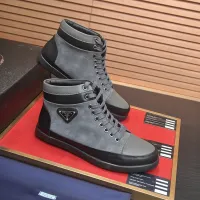Cheap Prada High Top Shoes For Men #1408513 Replica Wholesale [$92.00 USD] [ITEM#1408513] on Replica Prada High Top Shoes