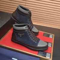 Cheap Prada High Top Shoes For Men #1408514 Replica Wholesale [$92.00 USD] [ITEM#1408514] on Replica Prada High Top Shoes