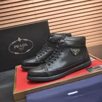 Cheap Prada High Top Shoes For Men #1408515 Replica Wholesale [$92.00 USD] [ITEM#1408515] on Replica Prada High Top Shoes