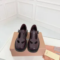 Cheap MIU MIU Leather Shoes For Women #1409418 Replica Wholesale [$102.00 USD] [ITEM#1409418] on Replica MIU MIU Leather Shoes